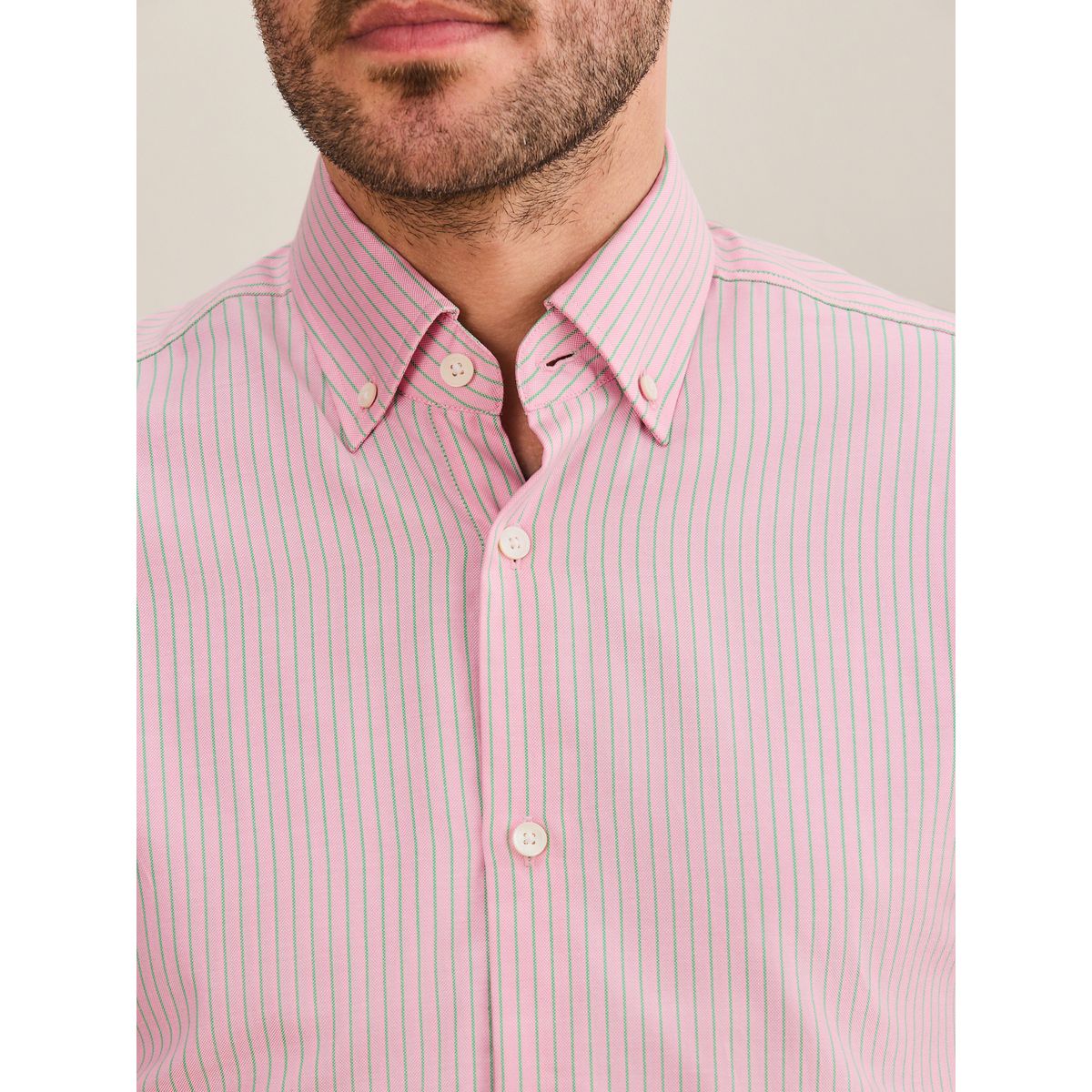 Chemise habillée en coton à col boutonné signature rose/vert, NEXT