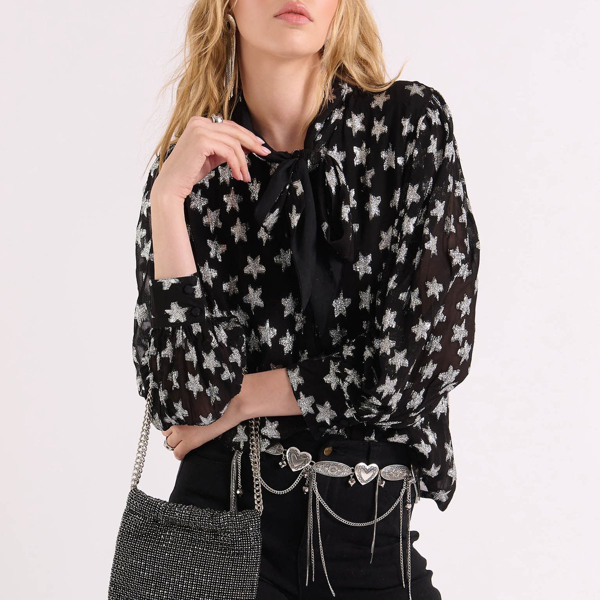 Blouse à motifs étoiles LYLAH noir, WILD