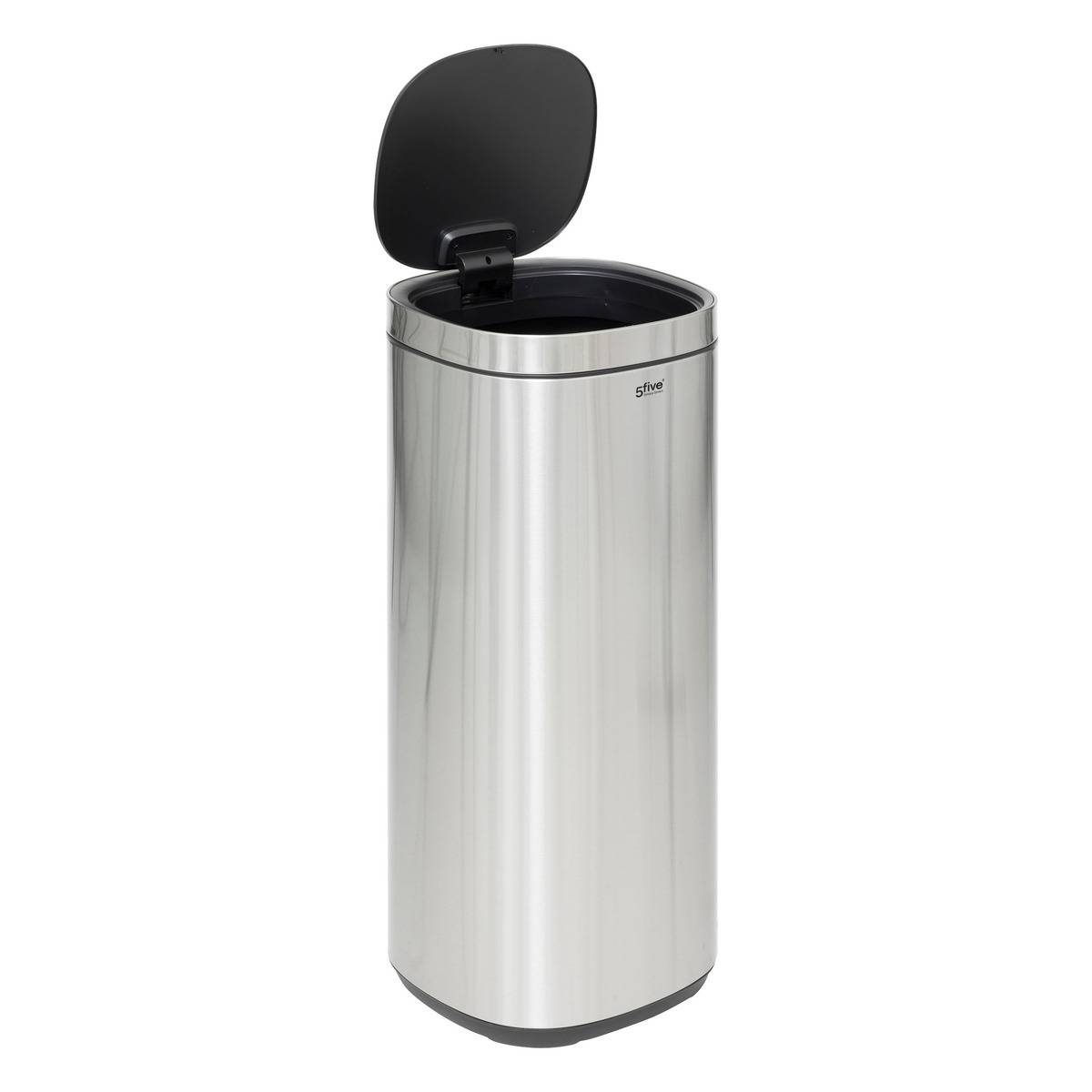 Poubelle de cuisine push 50L en métal PUSH gris, 5FIVE SIMPLY SMART