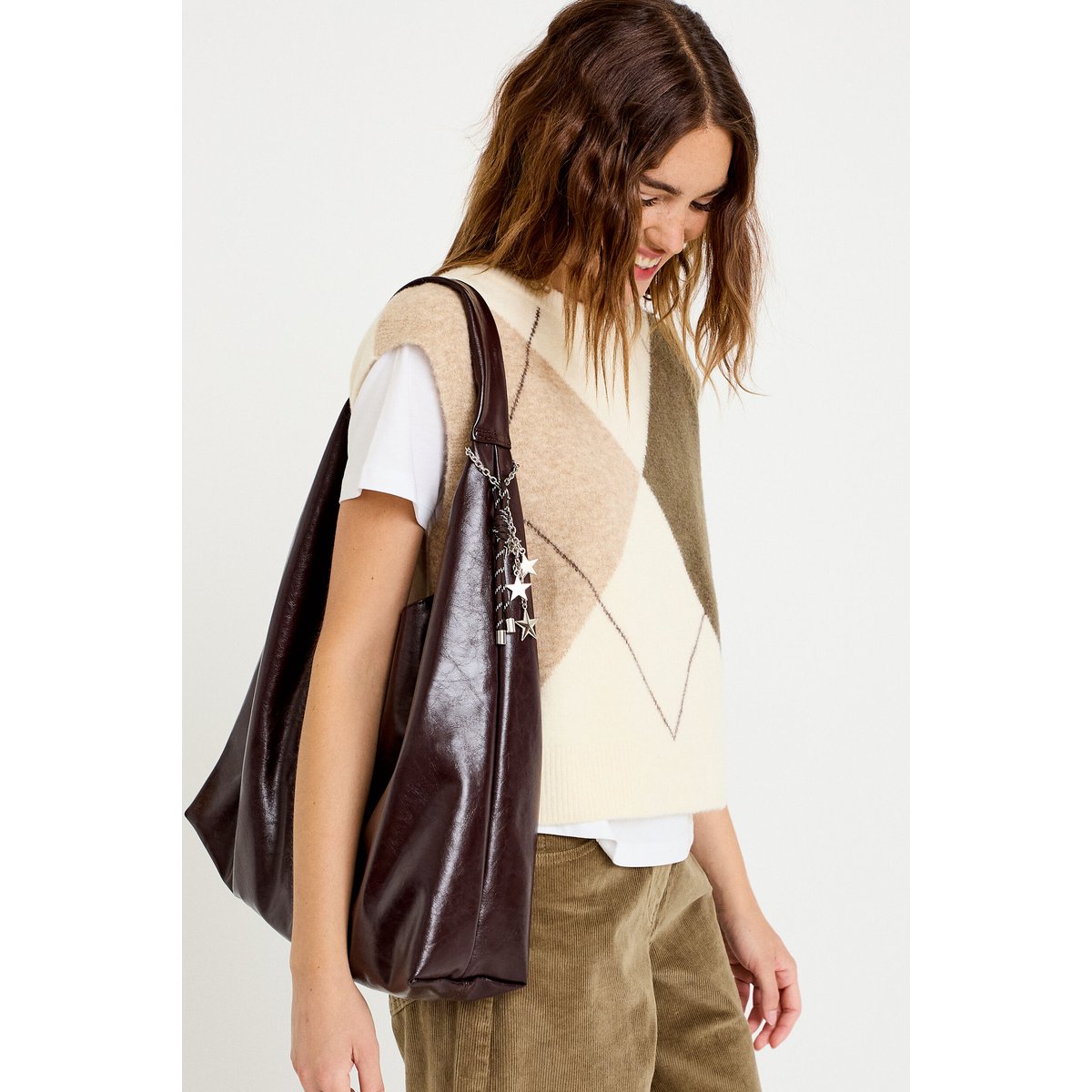 Sac avec pendentif charms bordeaux, CACHE CACHE