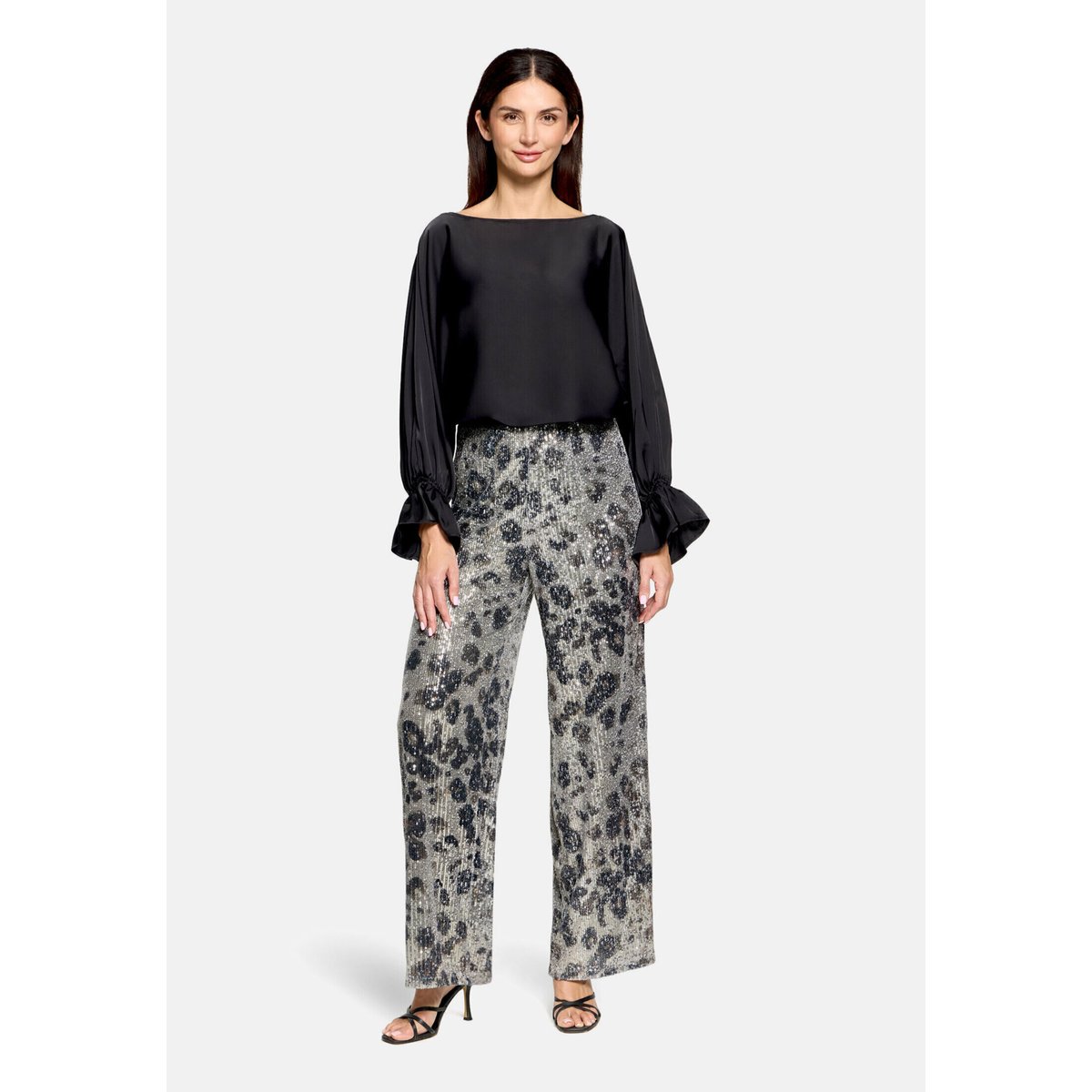 Pantalon Marlene au look scintillant beige/taupe, BETTY BARCLAY
