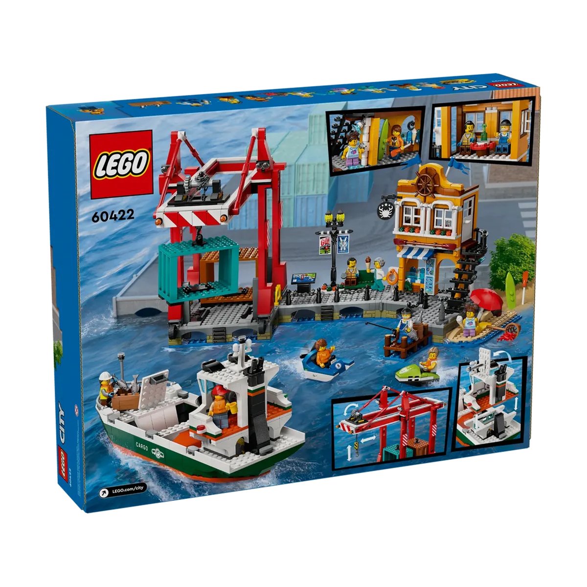 LEGO City - Le port et le navire marchand 60422 pour enfants de 8 ans et plus multicolore, LEGO