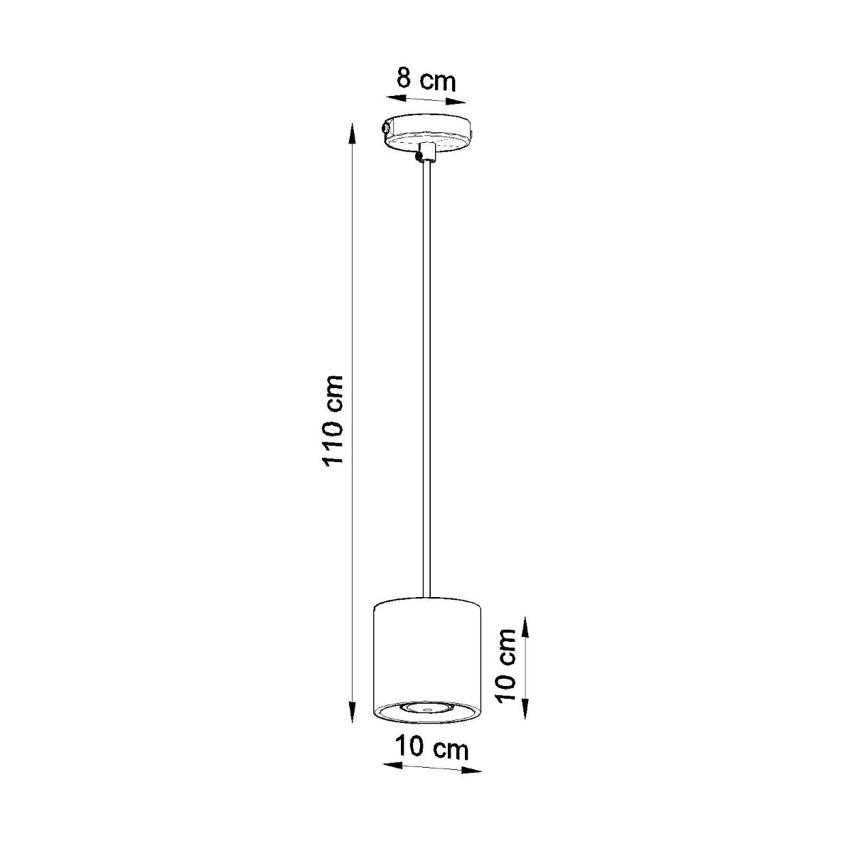 Suspension Aluminium Noir GU10 1 Orbis noir, EDEN