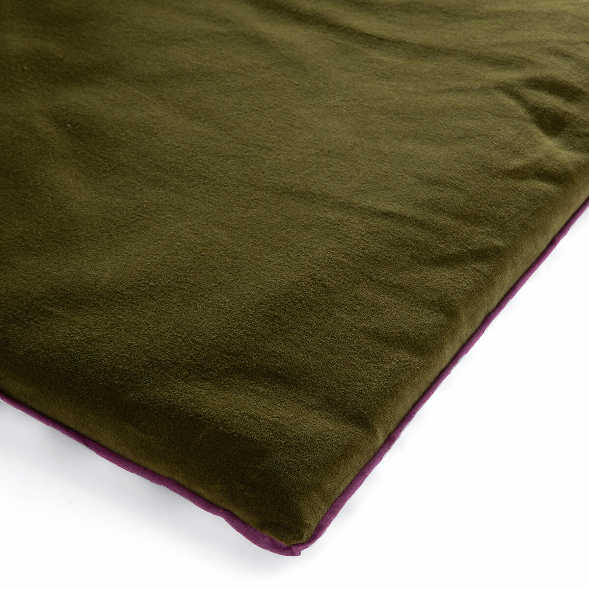 Matelas d'assise en coton imprimé block-print, SHANDIRA ecru/kaki, LA REDOUTE INTERIEURS