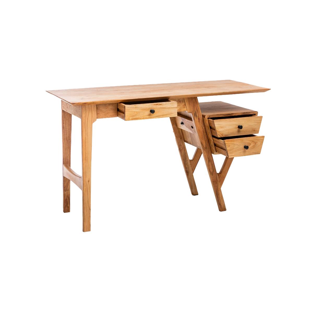 Bureau en bois d'acacia ELIOTT bois clair, MADE IN MEUBLES 