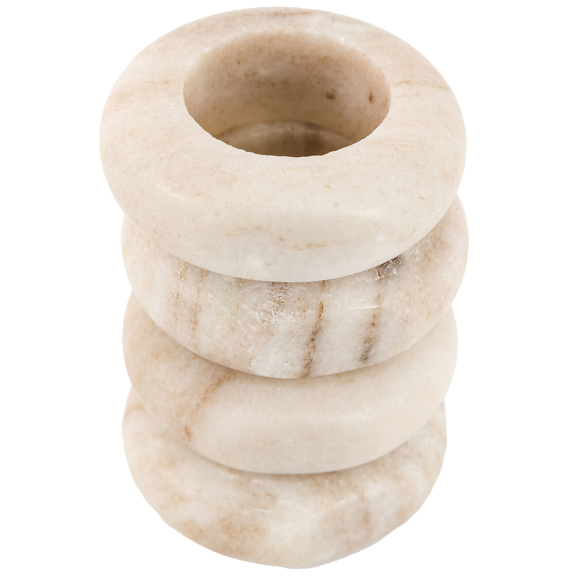 Set of 4 Novi Napkin Rings in Beige Marble natural, SO'HOME