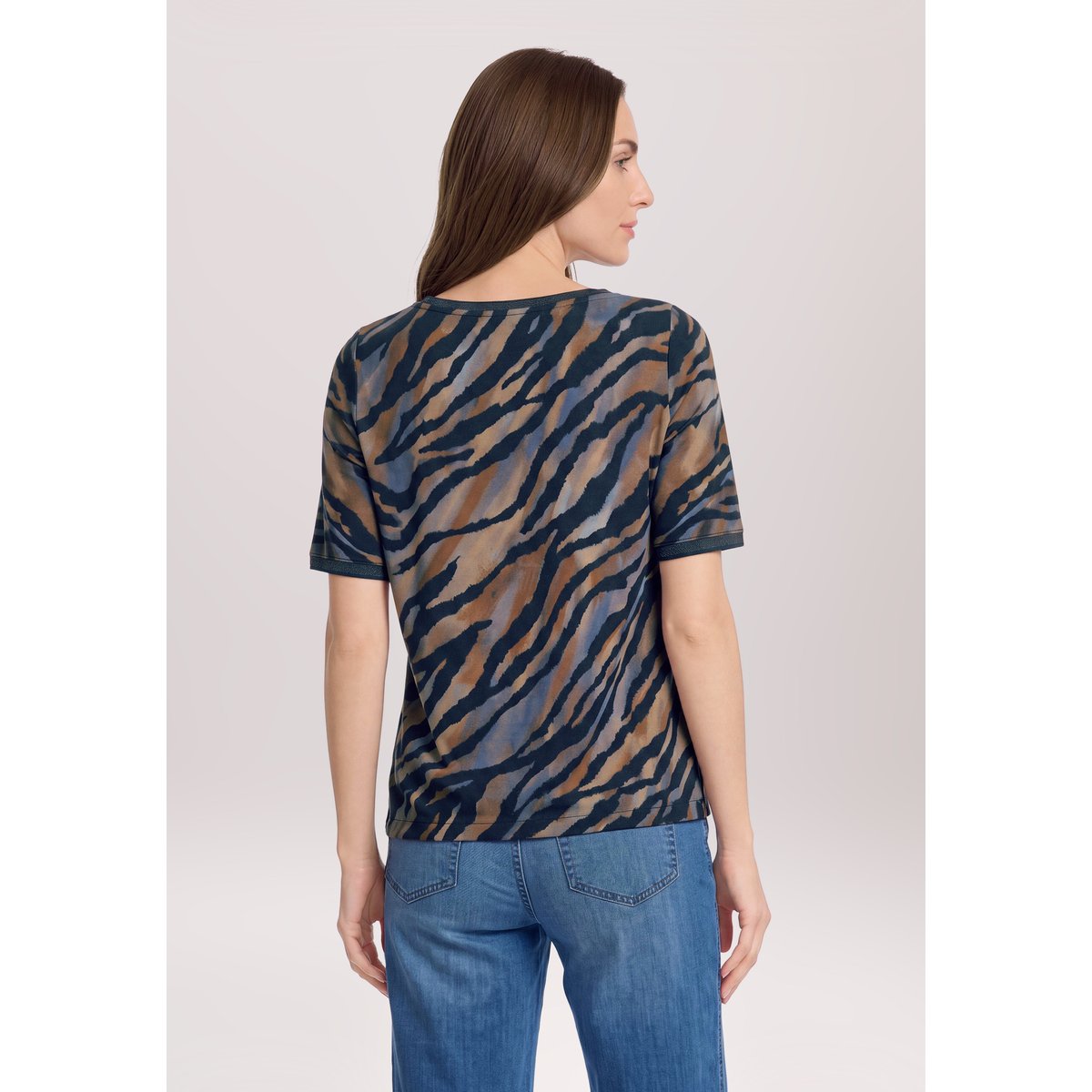 Haut casual à cordon coulissant sous tunnel bleu/marron, BETTY BARCLAY