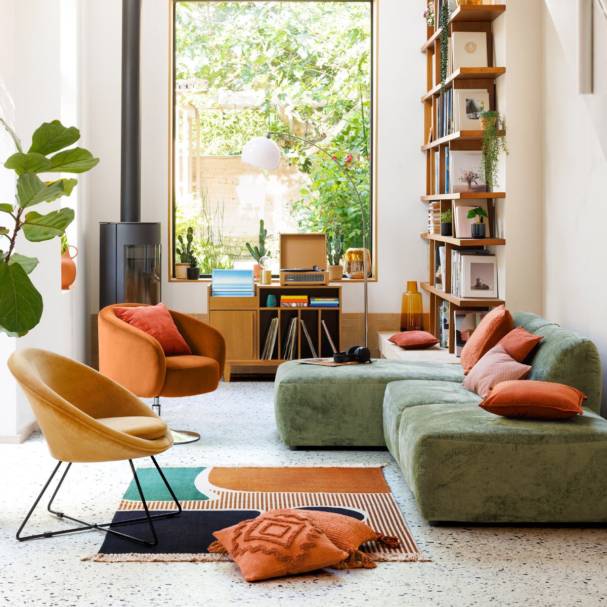 Pouf modulable canapé MAVUNO vert, ATMOSPHERA
