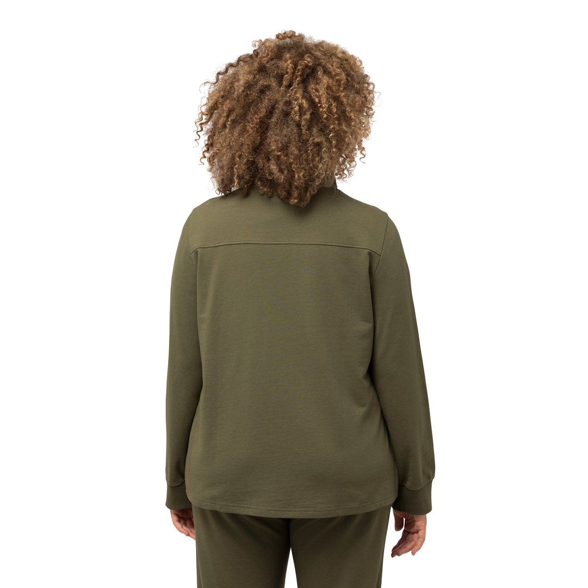 Veste en molleton vert loden, ULLA POPKEN