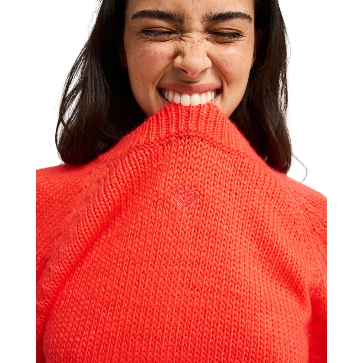 Pull à col rond ONE IN SCHOOL. rouge hibiscus, ROXY