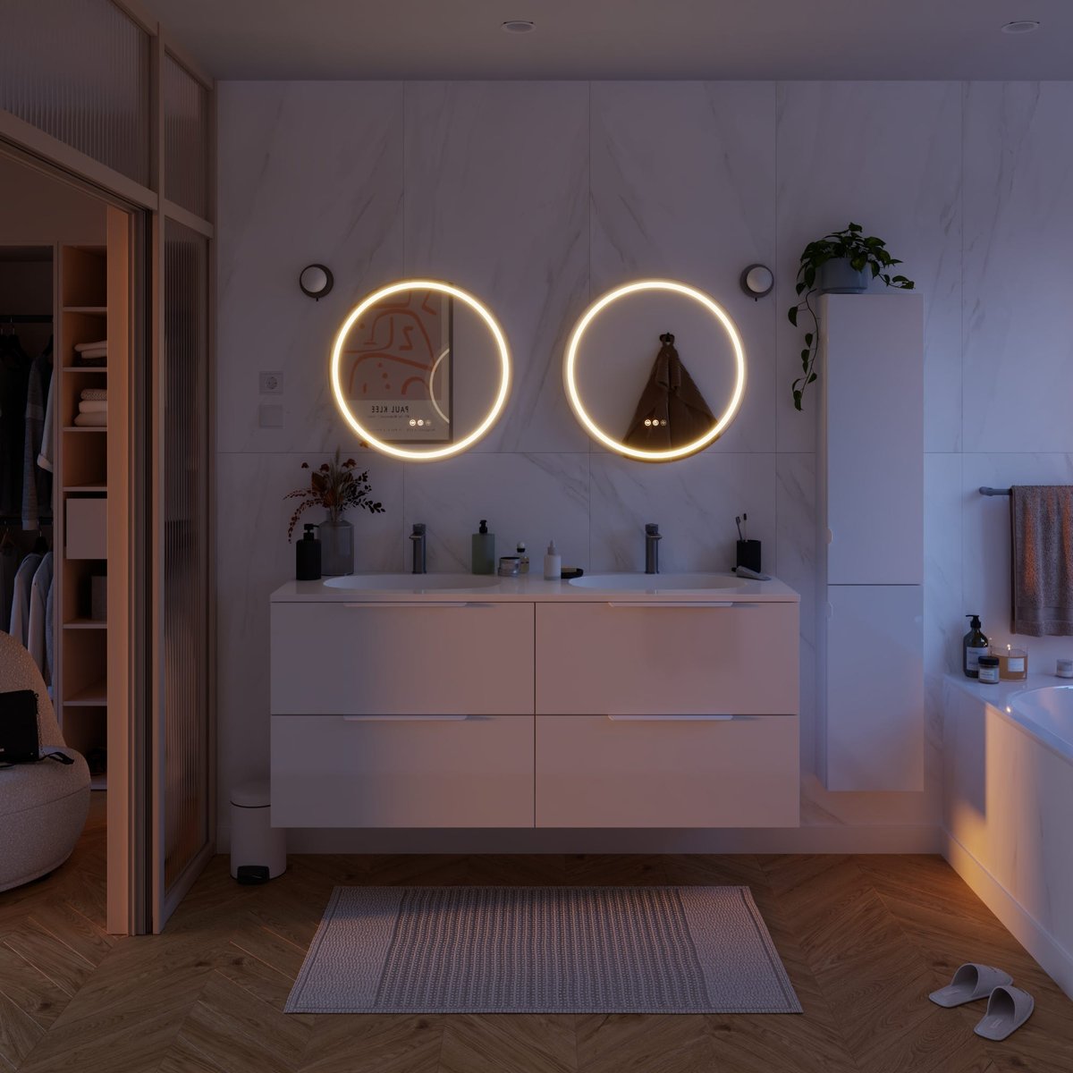 Miroir LED, REMIX gris, SENSEA