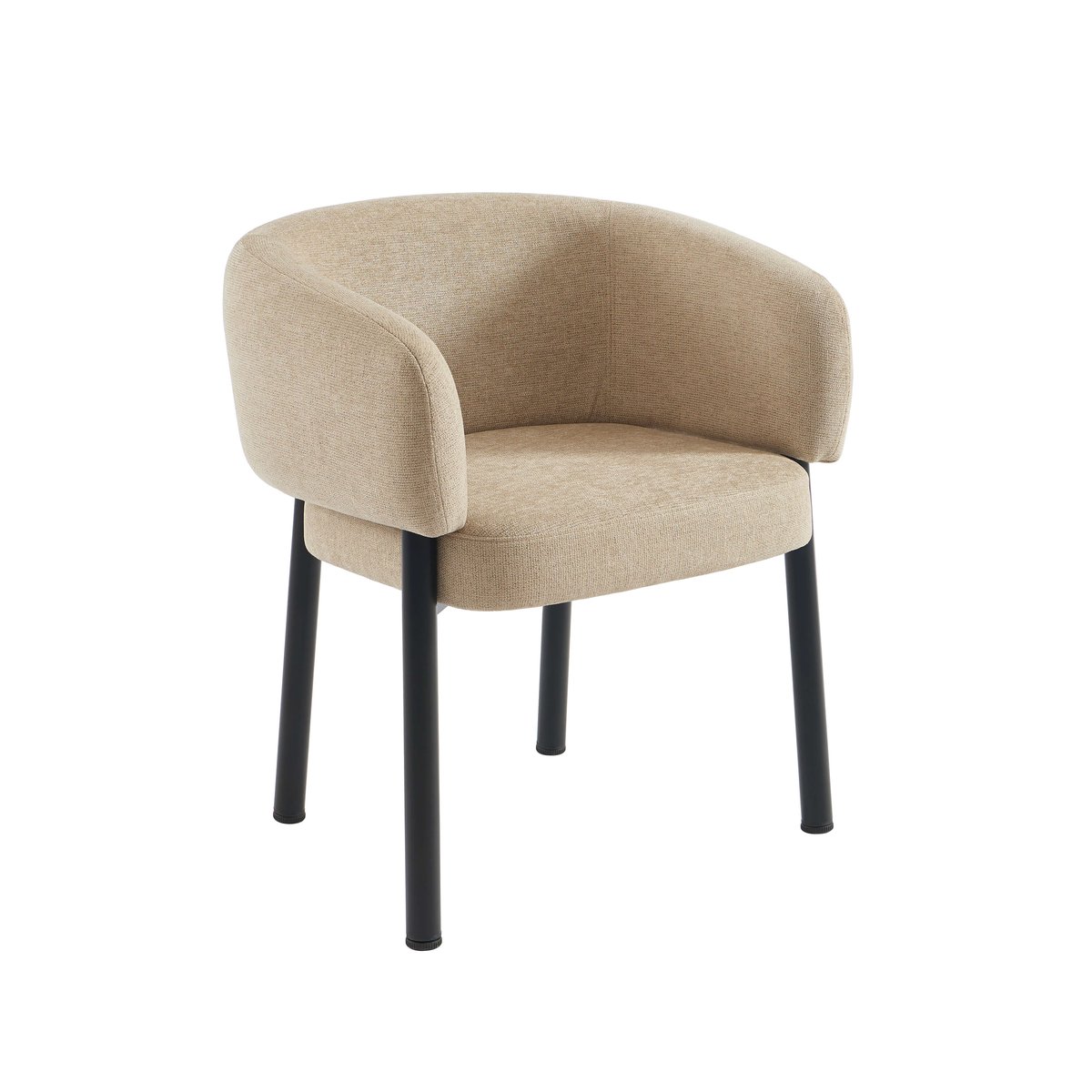 Lot de 4 fauteuils en tissu et acier ABELIA beige, SORELH