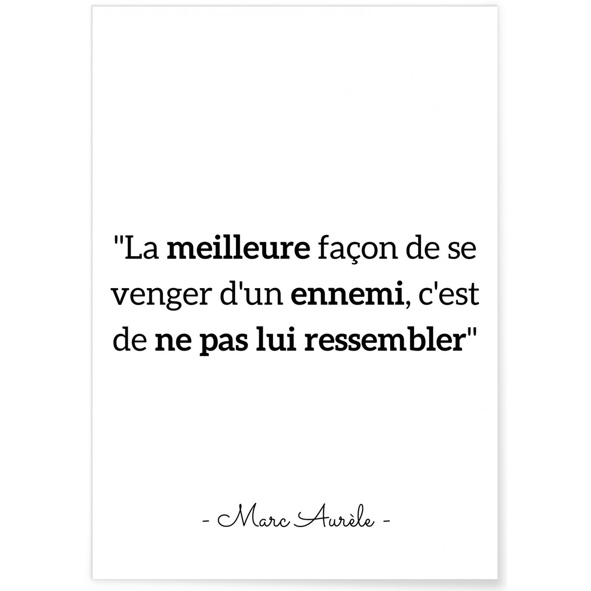 Affiche citation Marc Aurèle 'la meilleure façon...' blanc, L'AFFICHERIE