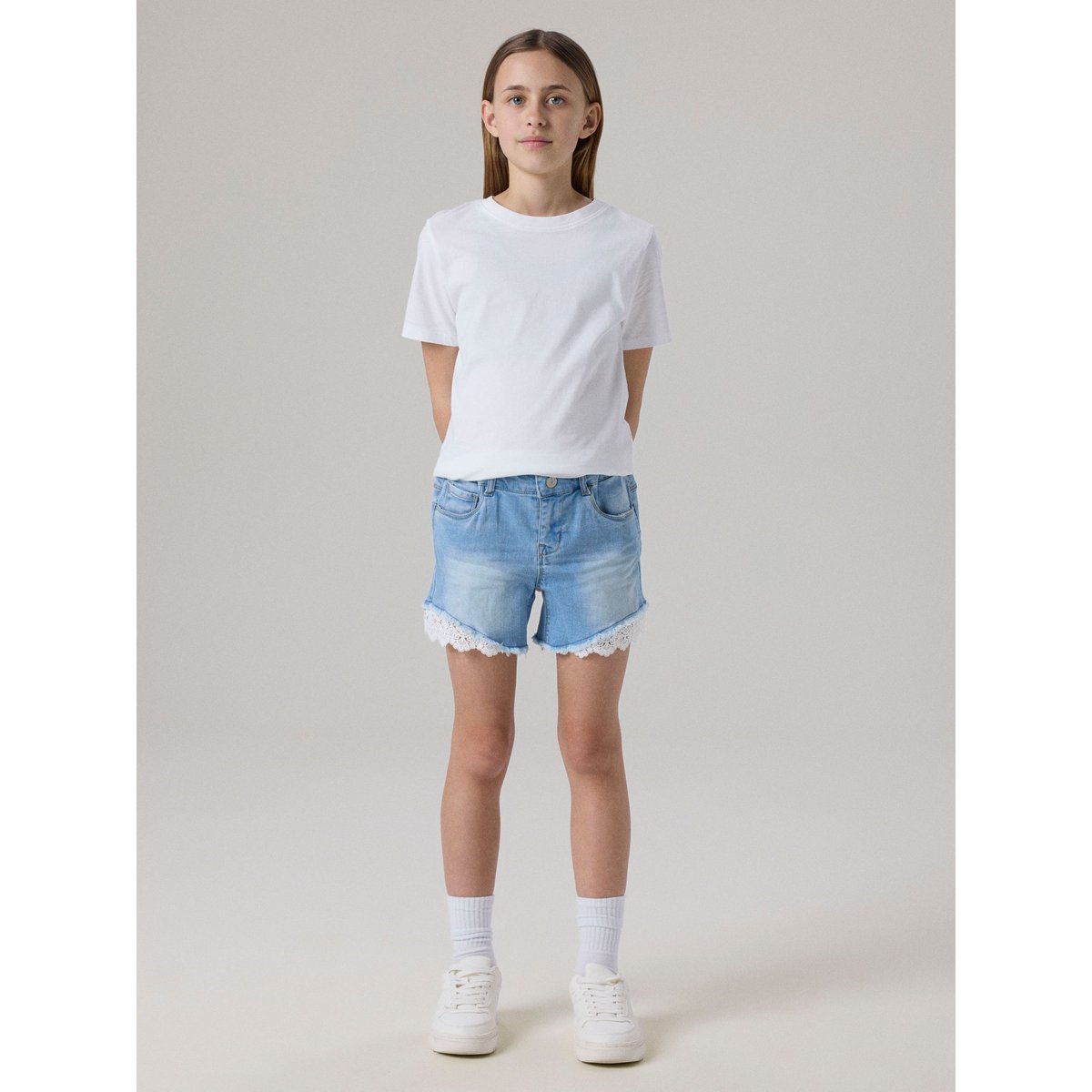 Short medium blue denim, NAME IT
