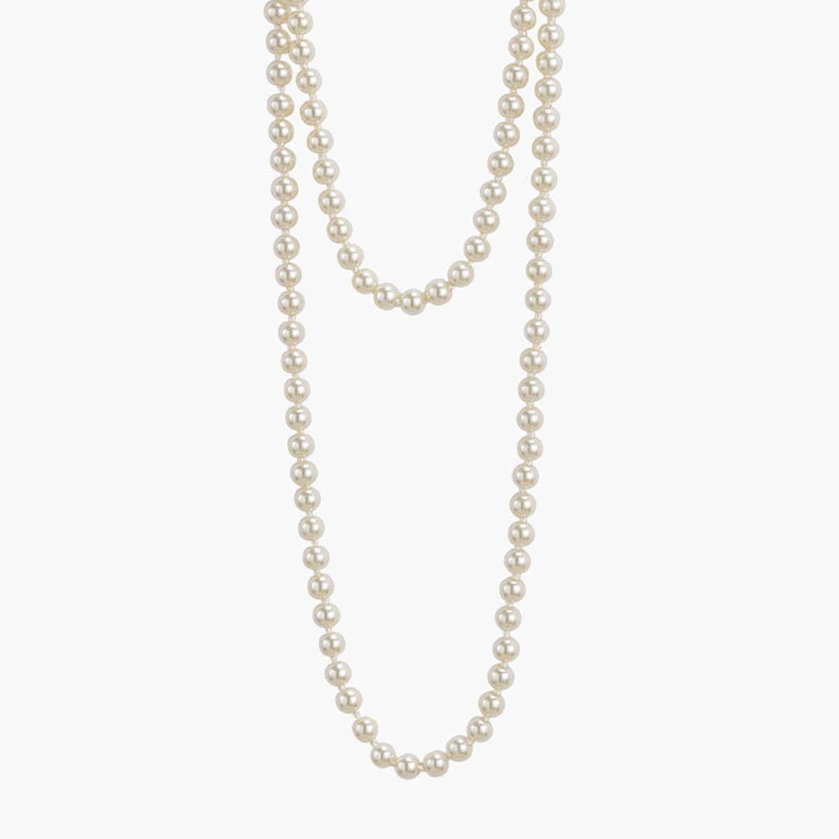 Sautoir perles de verre 8mm blanc, BALABOOSTE