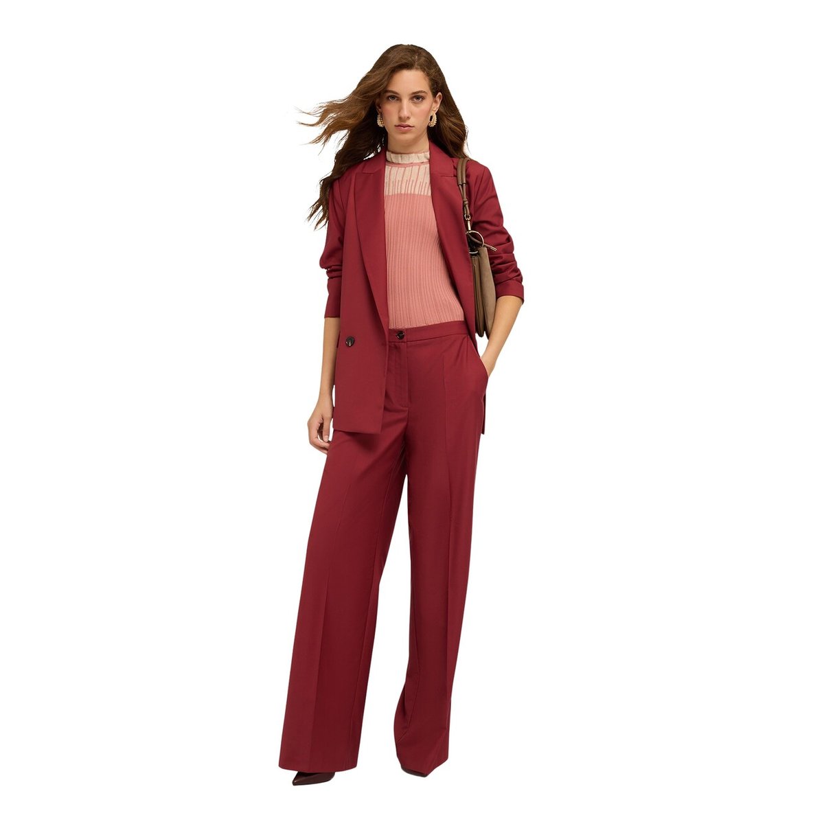 Pantalon large burgundy, MOTIVI