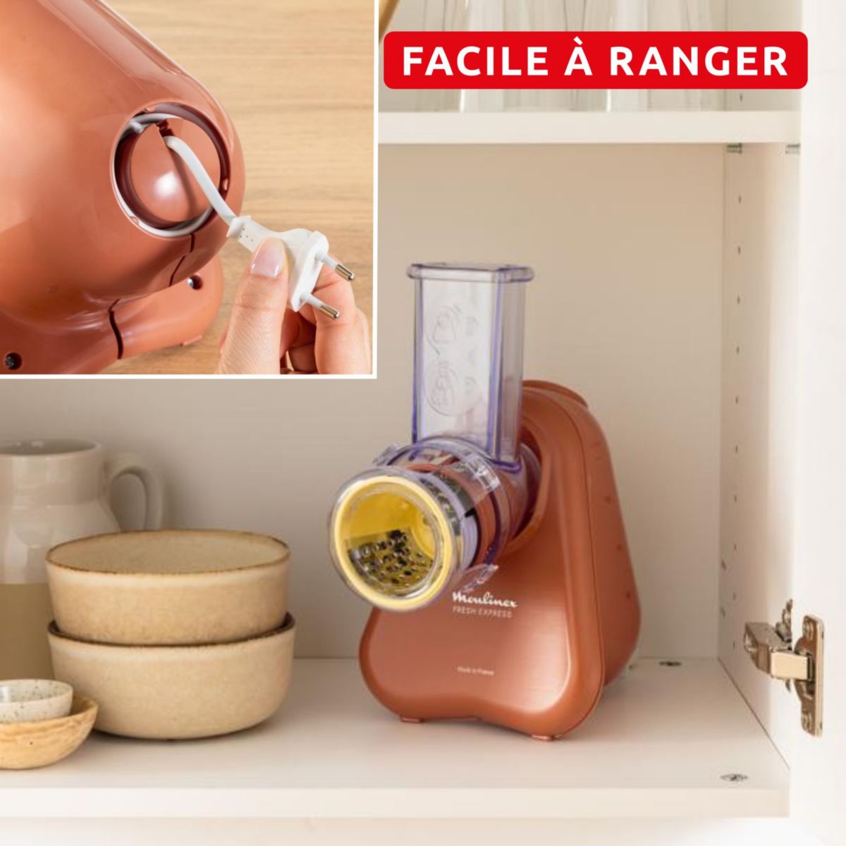 Rapeur trancheur Fresh Express DK853JE0 couleur unique, MOULINEX