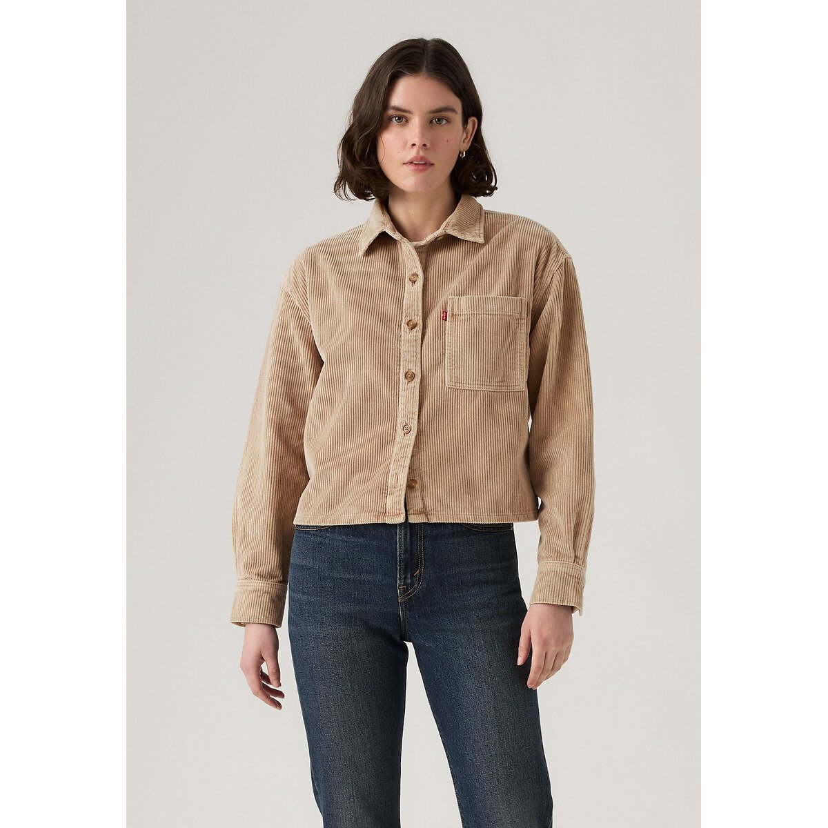 Veste courte col chemise beige, LEVI'S