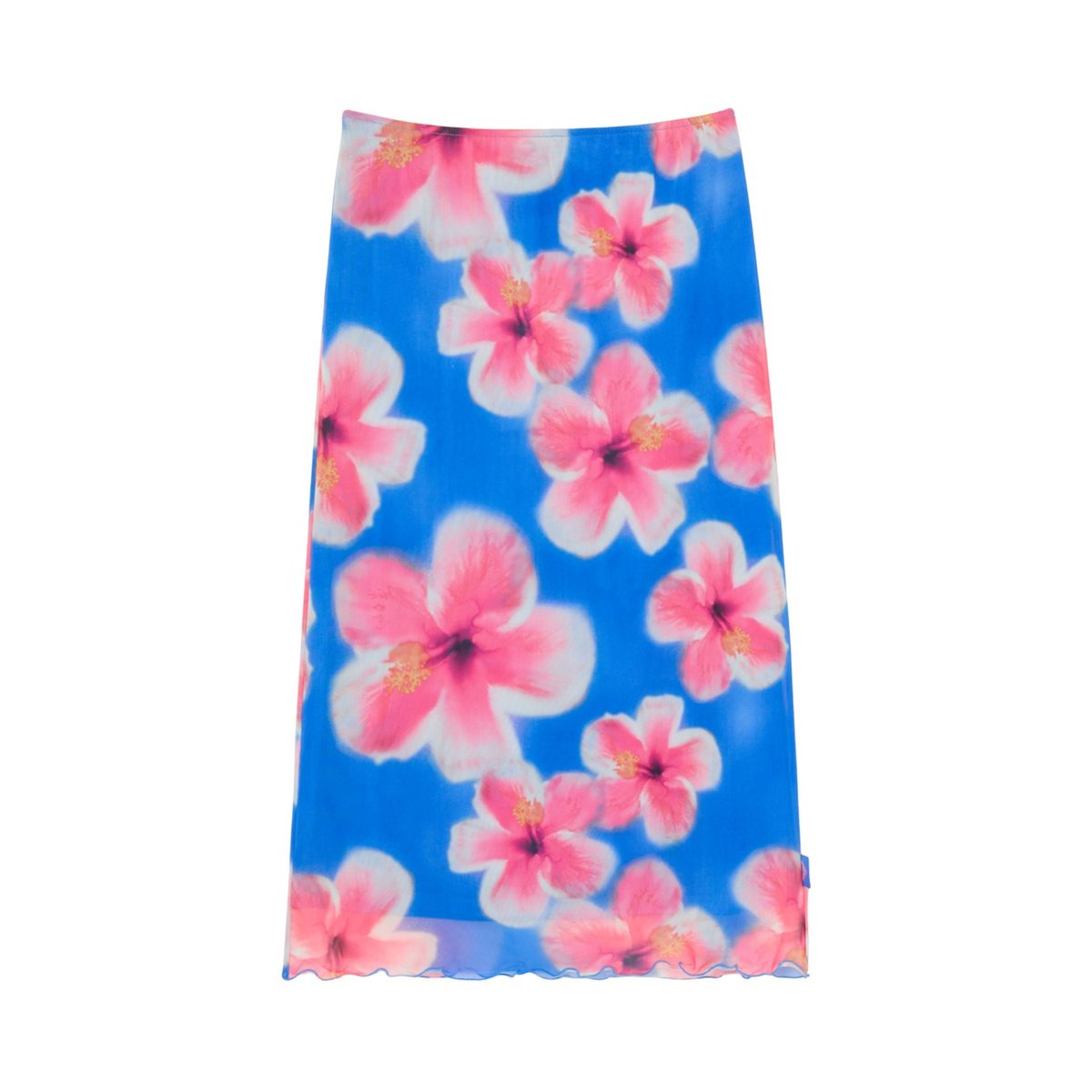 Jupe avec empiècement en mesh TIDAL MUSE. bleu super sonic hibiscus daze, ROXY