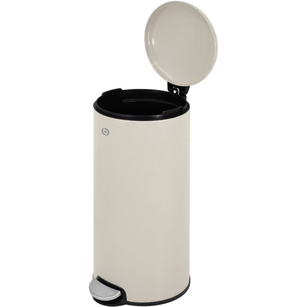 Poubelle de cuisine manuelle 30L Beige couleur unique, ESSENTIEL B