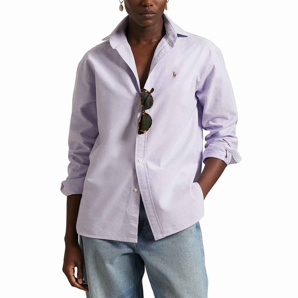 Chemise Oxford droite lavande, POLO RALPH LAUREN