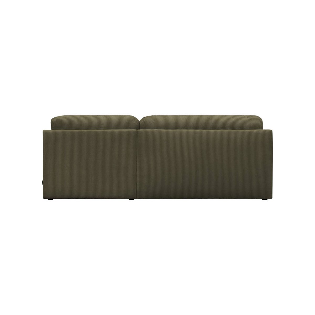 Banquette canapé d'angle droit convertible 3 places velours côtelé avec coffre NELSON taupe, SWEEEK