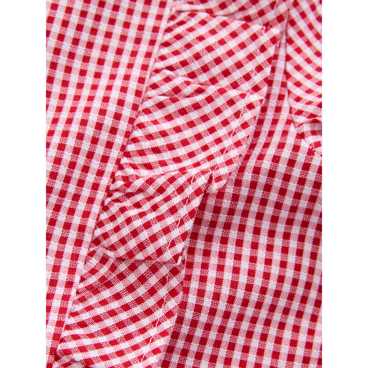 Robe d'école vichy à volants rouge, NEXT