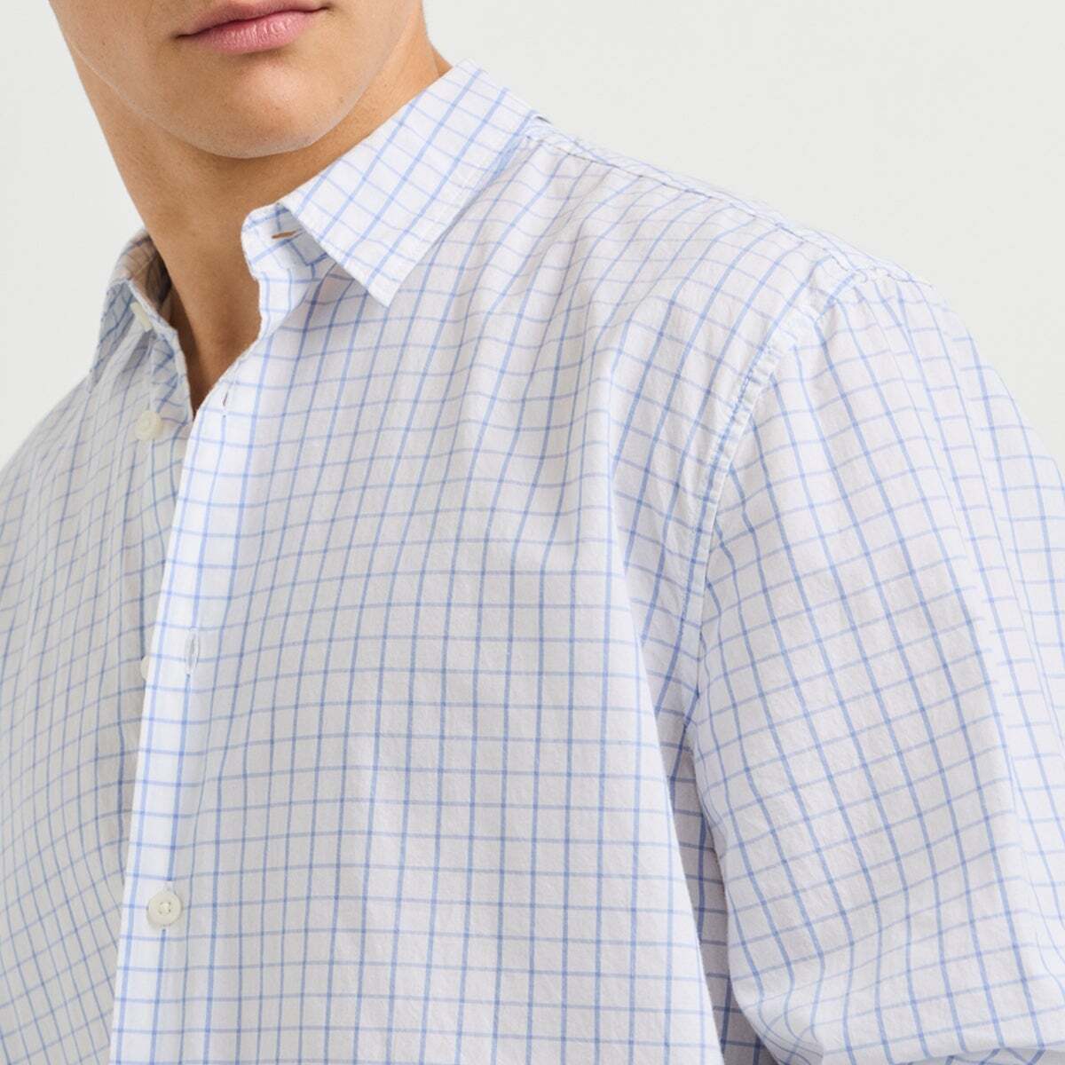 Chemise Coupe Casual À Carreaux En Popeline bleu javel, PEPE JEANS