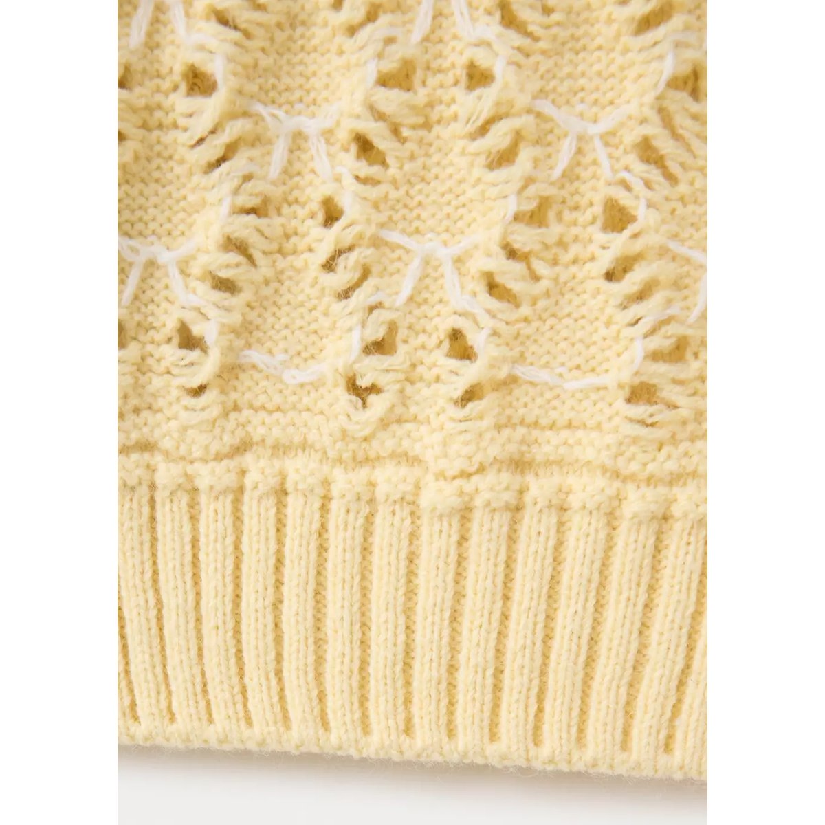 Pull en maille ajourée vanille, MANGO