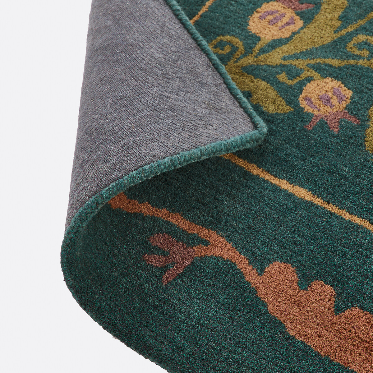 Tapis 100% laine, motifs fleurs, ANTONIA vert/multicolore, LA REDOUTE INTERIEURS