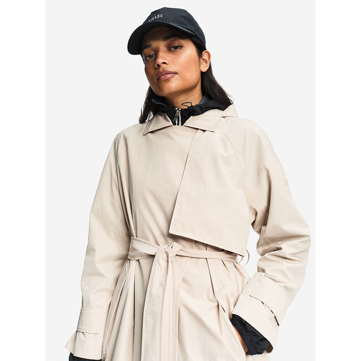 Trench long gris beige, AIGLE