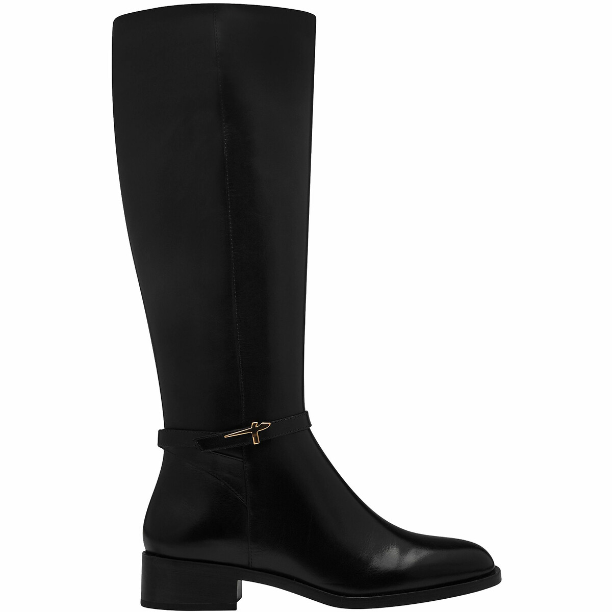 Bottes plates en cuir noir, TAMARIS