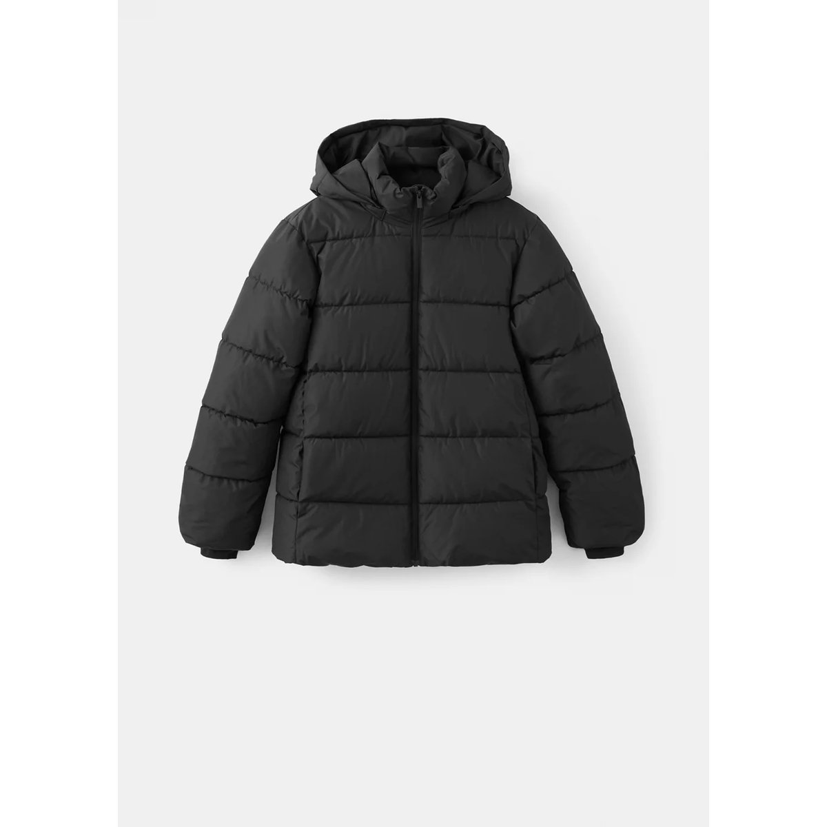 Anorak matelassé à capuche noir, MANGO TEEN