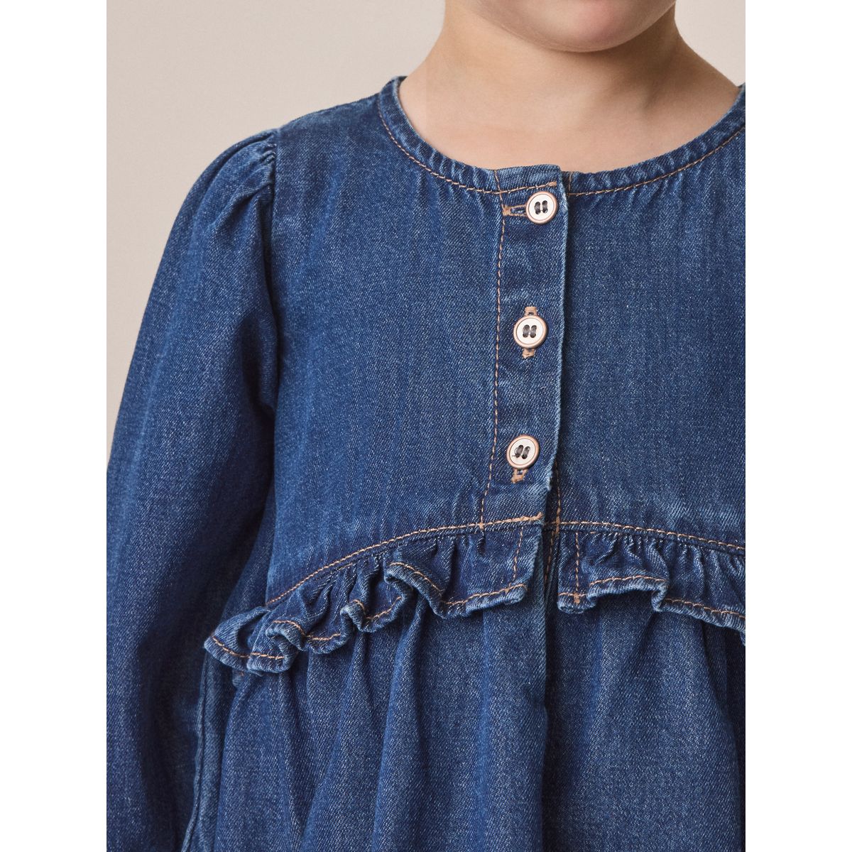 Robe en denim à manches longues jena bleu, NEXT