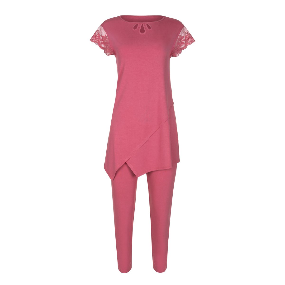 Pyjama leggings tunique manches courtes Juliette rose, LISCA