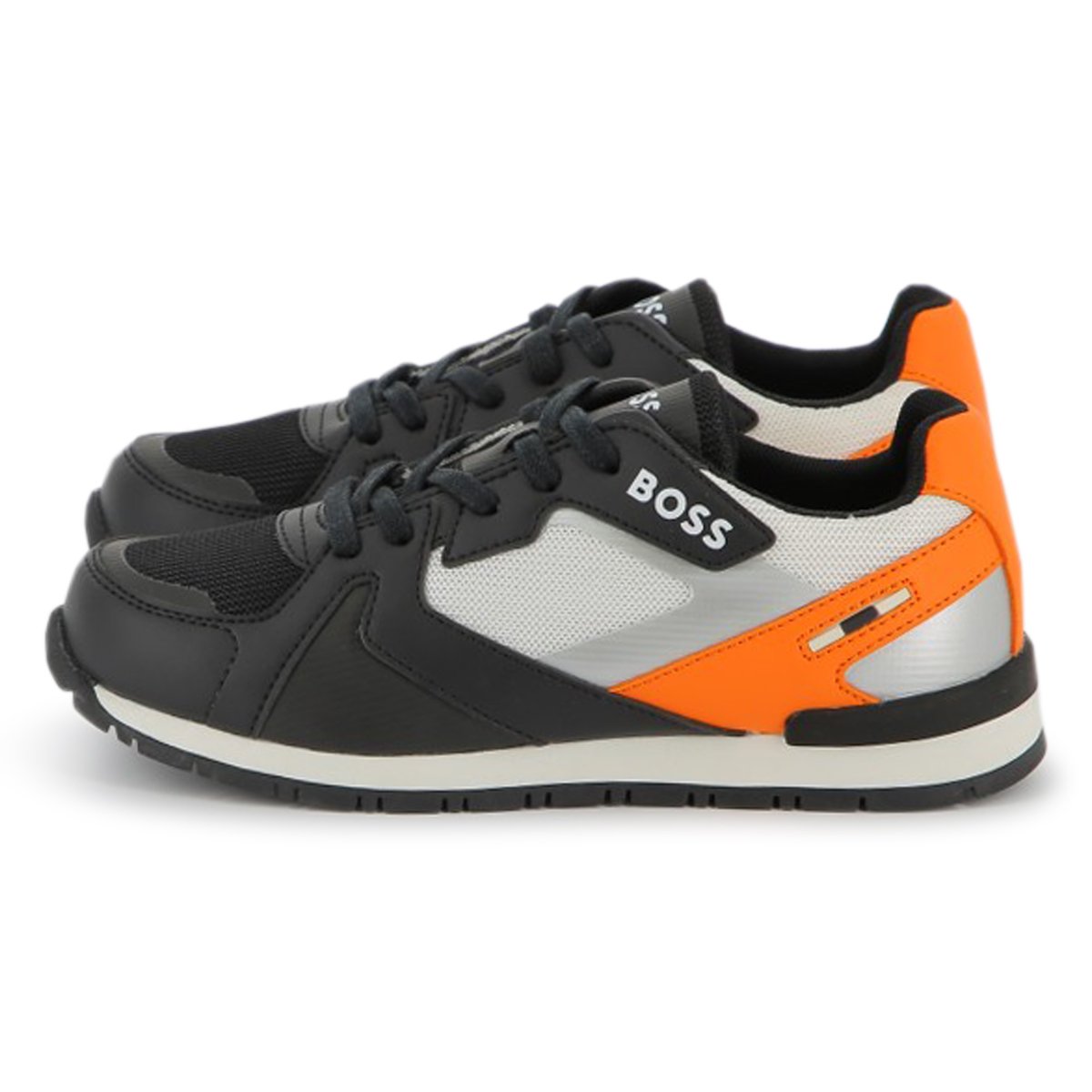Baskets lacées rétro black, BOSS KIDSWEAR