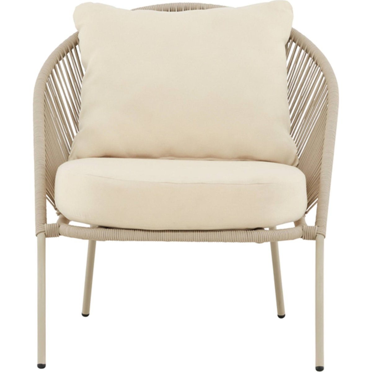 Fauteuil de jardin SUBTLEY avec coussin crème, RECOLLECTION