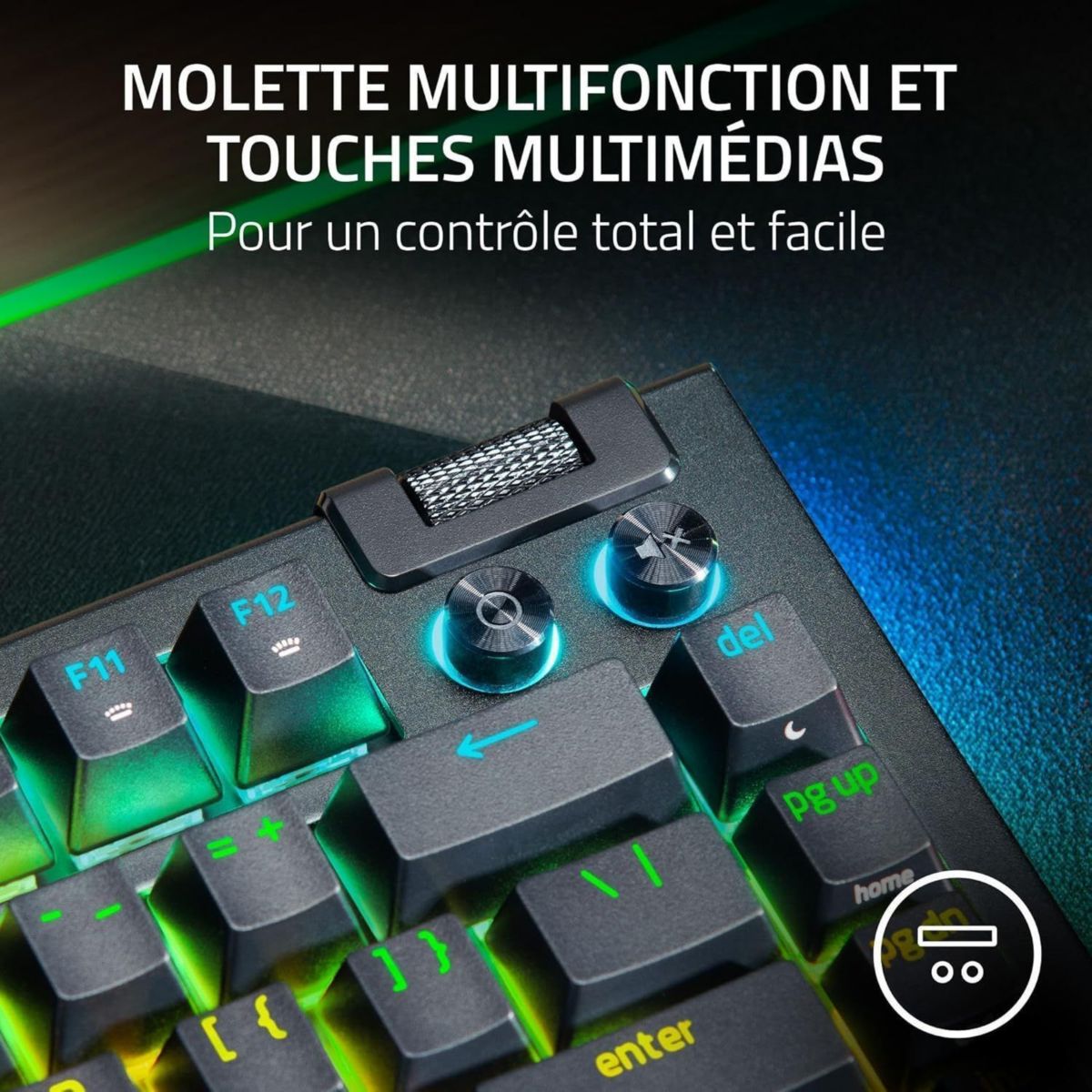 Clavier gamer sans fil BlackWidow V4 Low-profile HyperSpeed Switches Orange couleur unique, RAZER