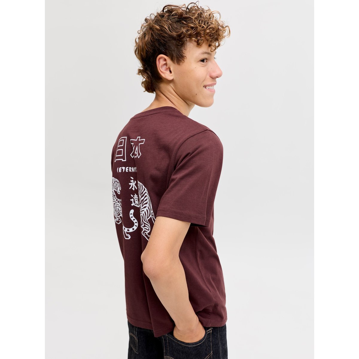 T-Shirt bitter chocolate, JACK & JONES JUNIOR