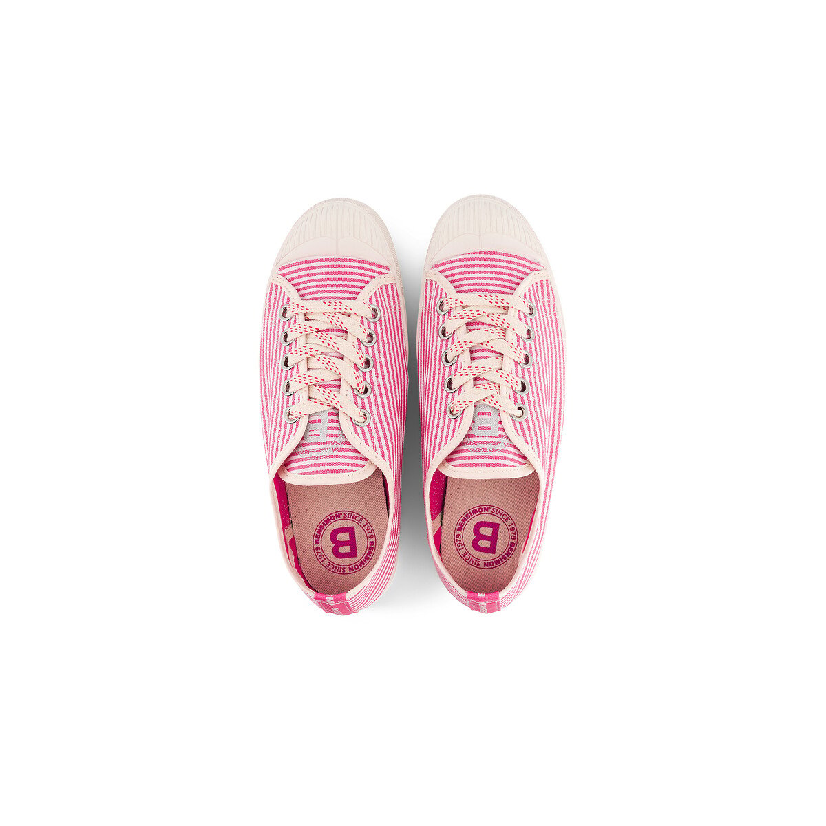 B79 Romy Small Stripes Trainers pink striped, BENSIMON
