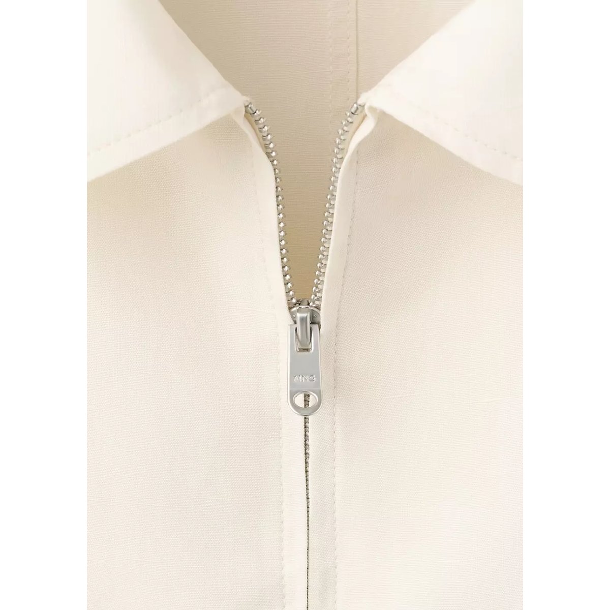 Veste slim fit en lin et poches blanc cassé, MANGO MAN