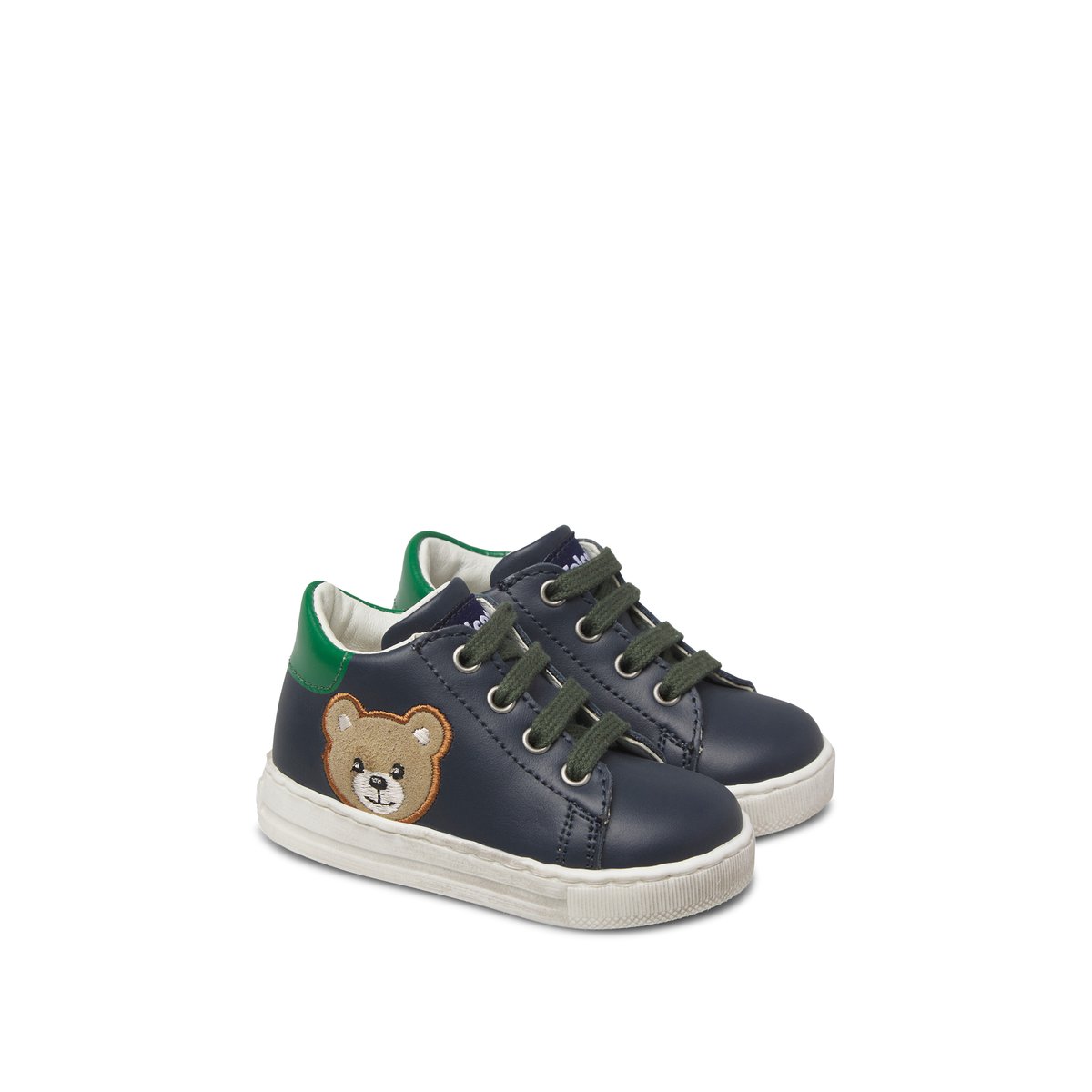 Baskets en cuir GEORDI 3 bleu-vert-, FALCOTTO