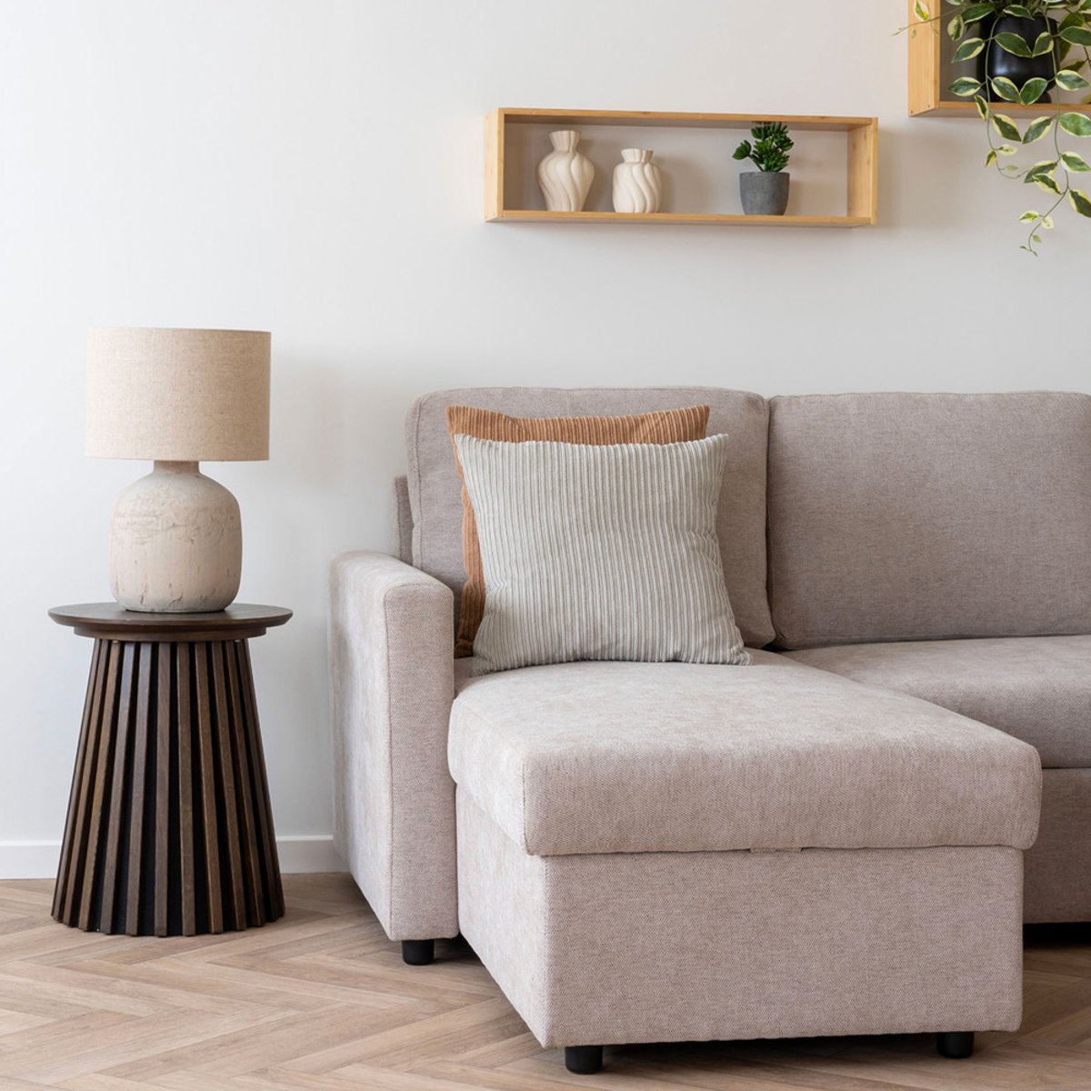 Etagère mural en bambou L70cm- EMBER bois clair, HOUSE NORDIC