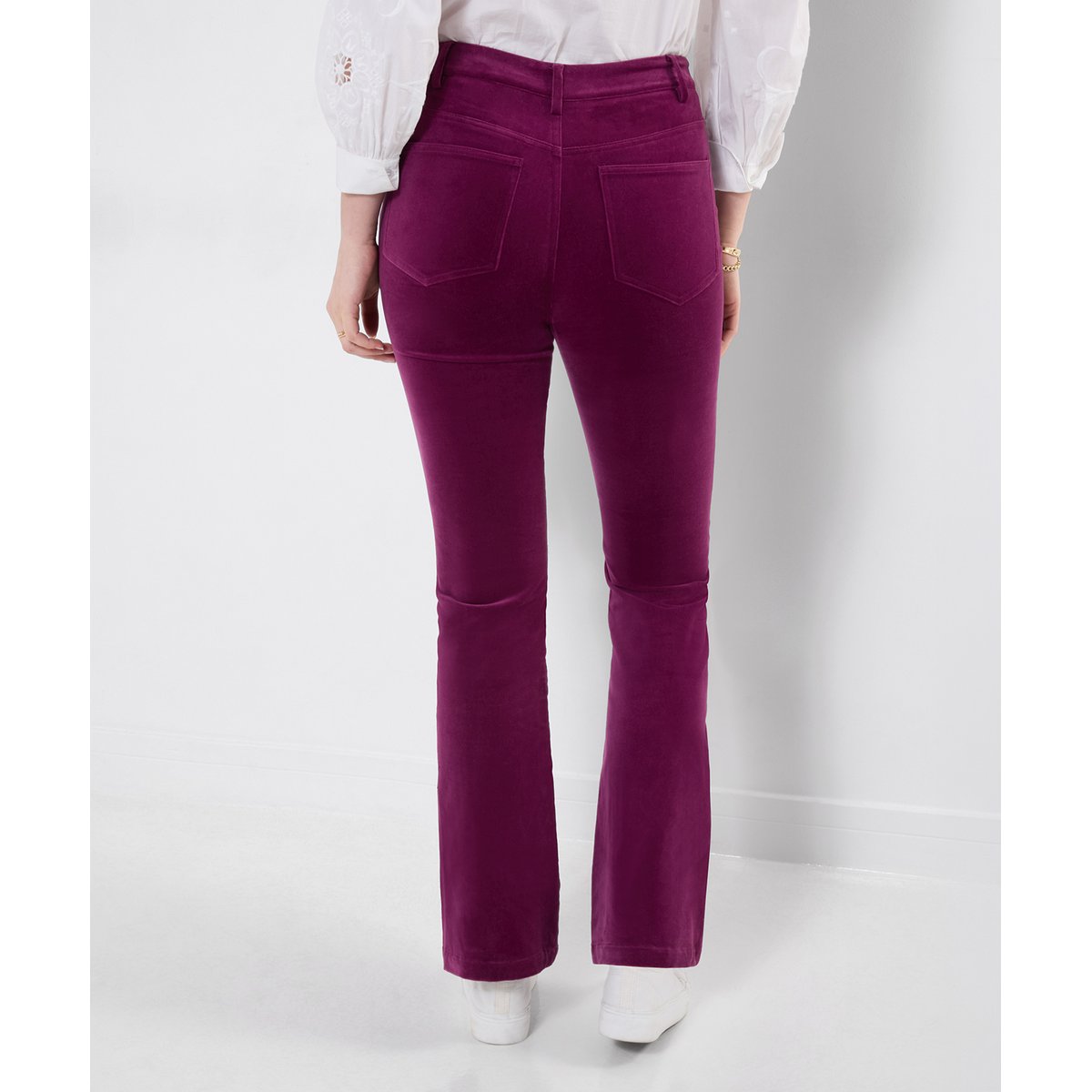 Luxueux Pantalon Bootcut en Moleskine rose, JOE BROWNS