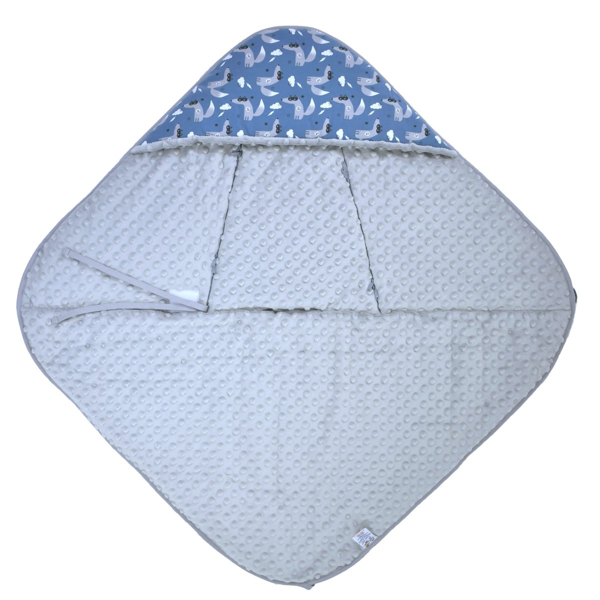 Couverture enveloppante réversible et multi-usage, SUPER LOUP bleu, loup, SEVIRA KIDS
