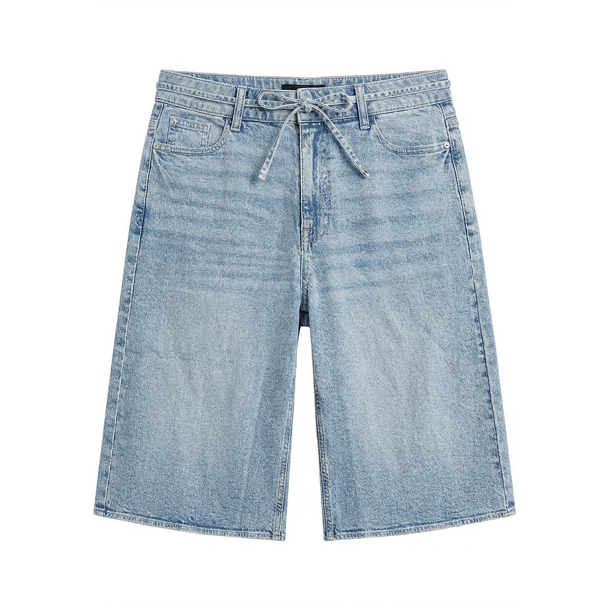 Jeansshorts à ceinture light blue denim, ZERO
