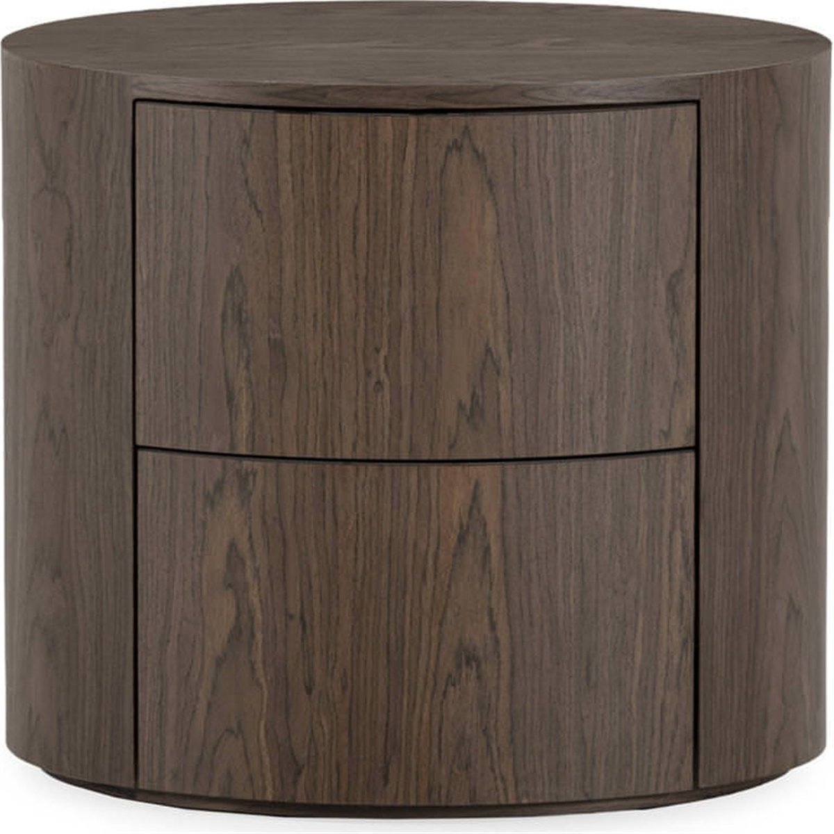 Table de chevet arrondie en bois marron foncé, RECOLLECTION