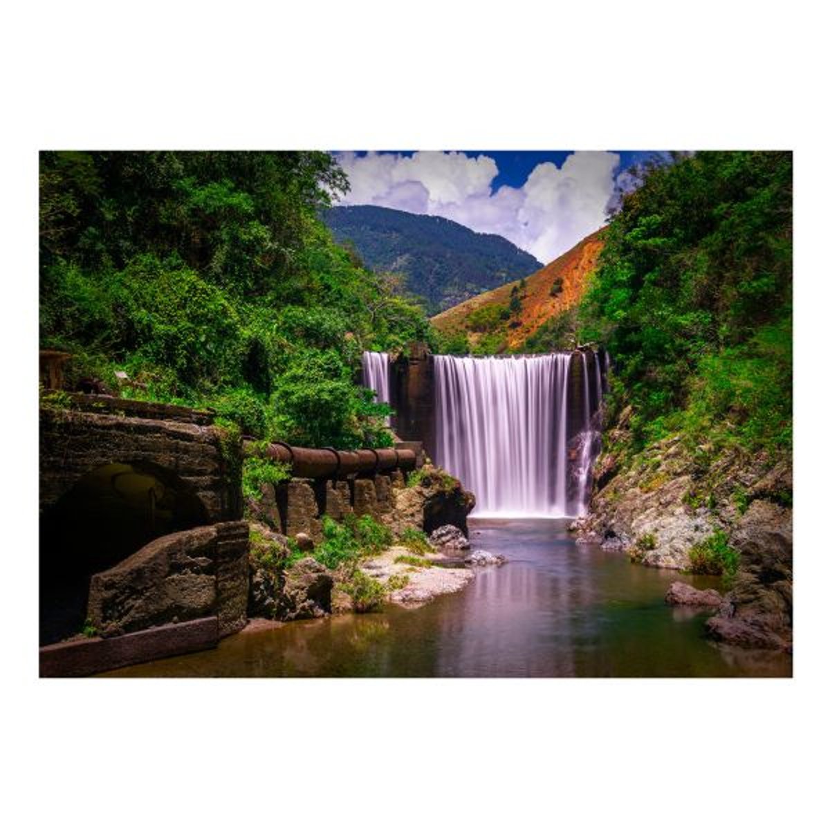 Papier peint intissé panoramique Paysage Reggae Falls blanc, EDEN