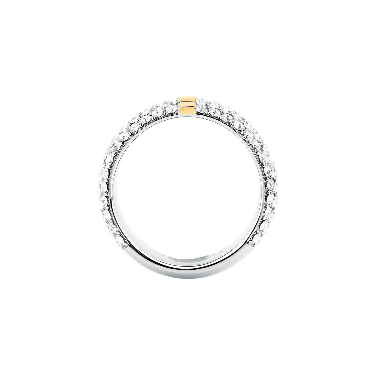 Bague T-ROUND stainless steel,yellow gold, TRUSSARDI