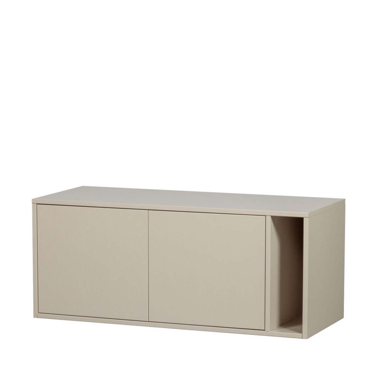 Meuble TV 2 portes en bois L108cm- SETTLE DOWN grège, VTWONEN